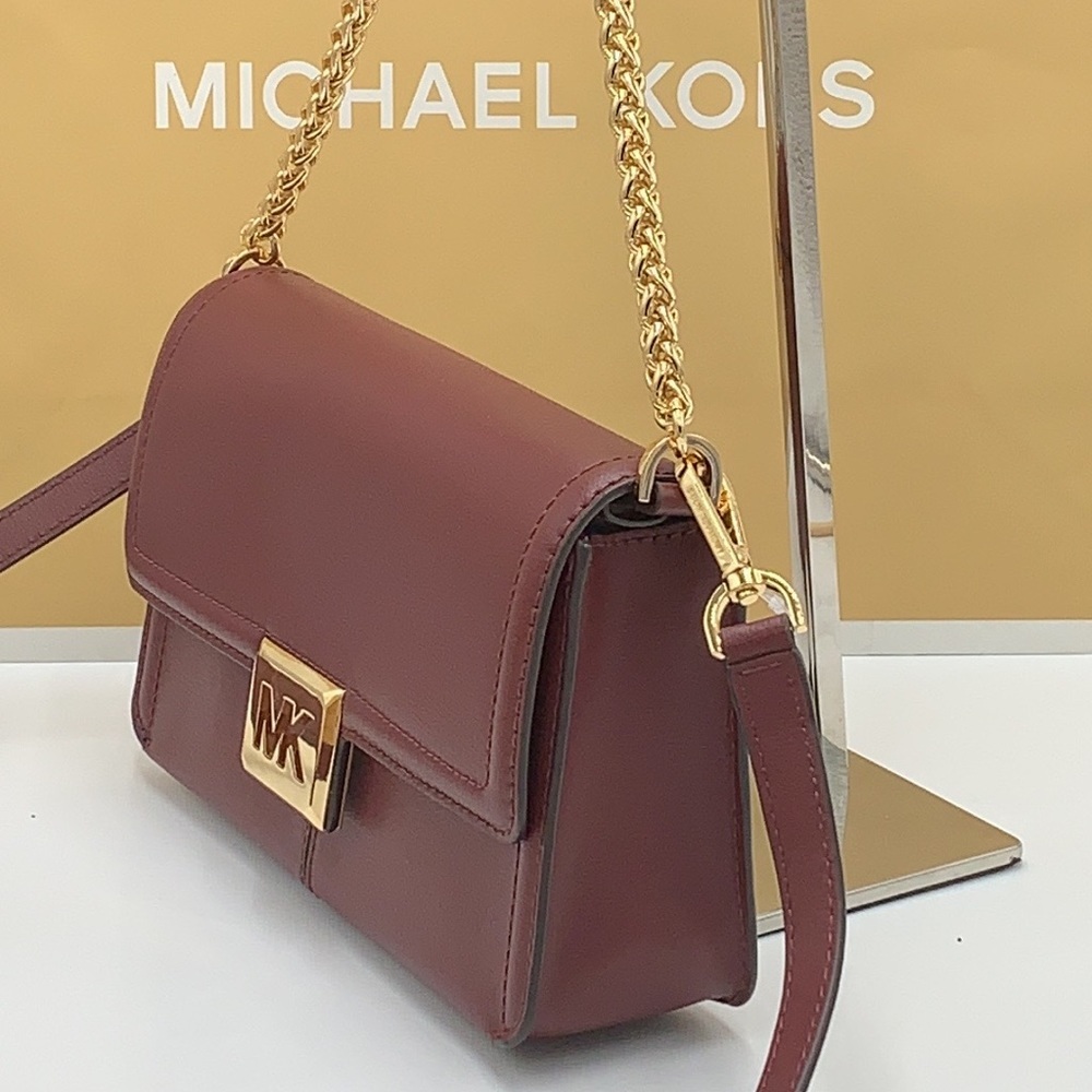 MICHAEL KORS SONIA MEDIUM EAST WEST SHOULDER CROSSBODY BAG MERLOT COLOR - Picture 4 of 15